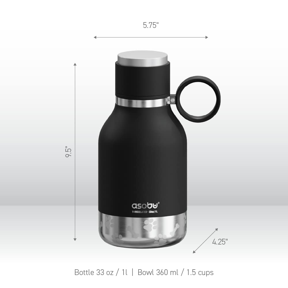 Asobu Buddy Insulated Dog Water Bottle with Storage Bowls