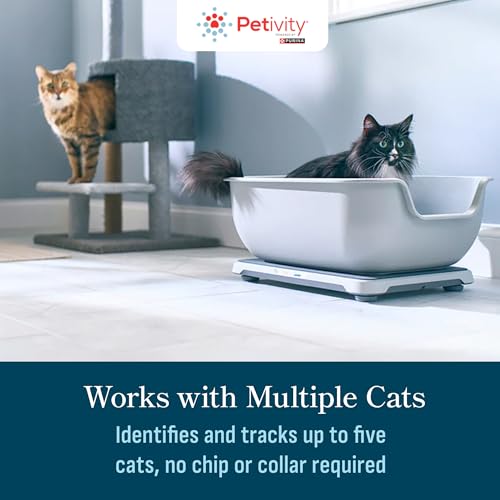 Purina Petivity Smart Litter Box Monitor Cat Weight Scale & Health Tracker - Monitor Litter Habits, Track Weight Accurately, AI Alerts & Monthly Reports, Phone App, Works for Multiple Cats
