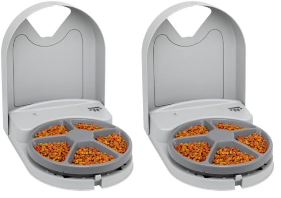 PetSafe Automatic Dog Feeder, 5 Meals, 40 oz Capacity, Plastic, for Dry Food, Multiple Pets