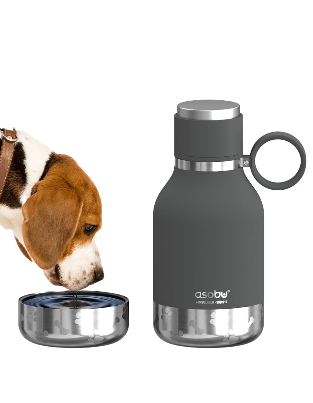Asobu Buddy Insulated Dog Water Bottle with Storage Bowls