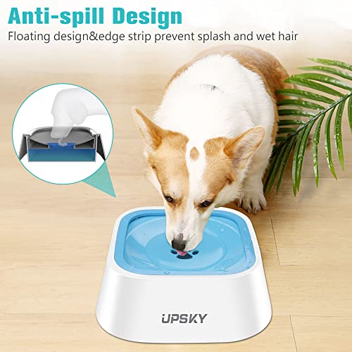 UPSKY No-Spill Pet Water Bowl, Slow Water Feeder, No-Slip Pet Water Dispenser 35oz Feeder Bowl