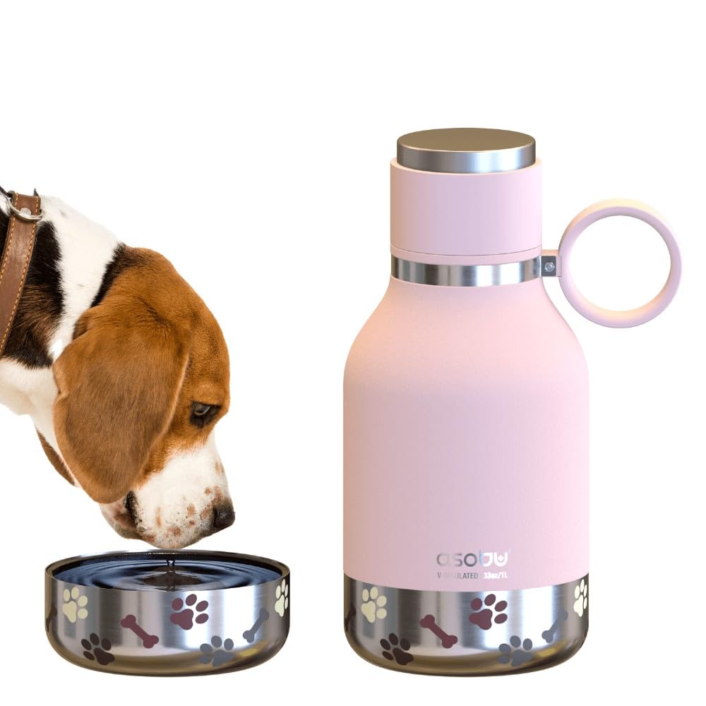 Asobu Buddy Insulated Dog Water Bottle with Storage Bowls