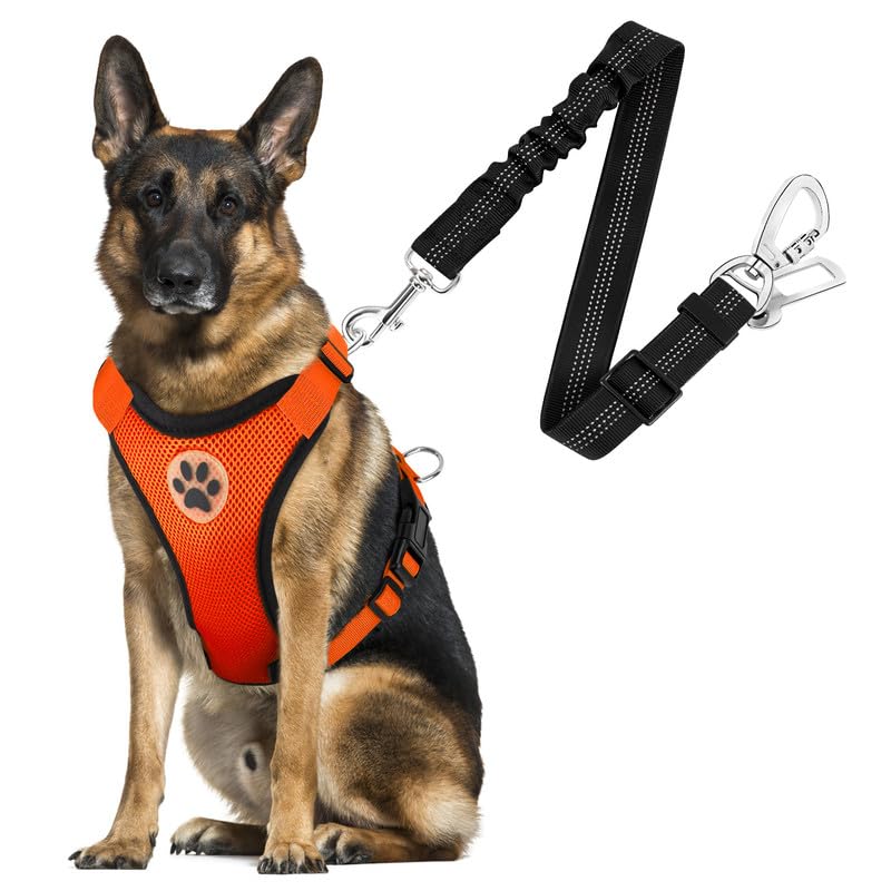 SlowTon Breathable Dog Car Harness and Seat Belt Tether