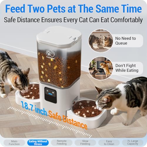 Frienhund Automatic Cat Feeder: Automatic Dog Feeder-7L Auto Cat Food Dispenser