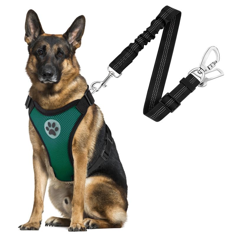 SlowTon Breathable Dog Car Harness and Seat Belt Tether