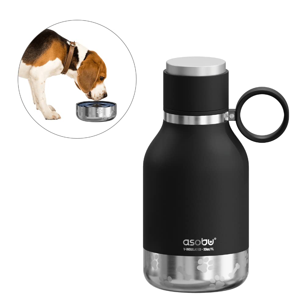 Asobu Buddy Insulated Dog Water Bottle with Storage Bowls