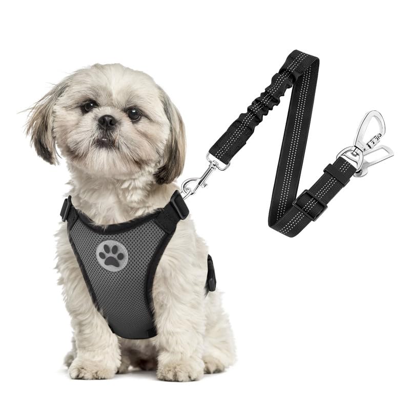 SlowTon Breathable Dog Car Harness and Seat Belt Tether