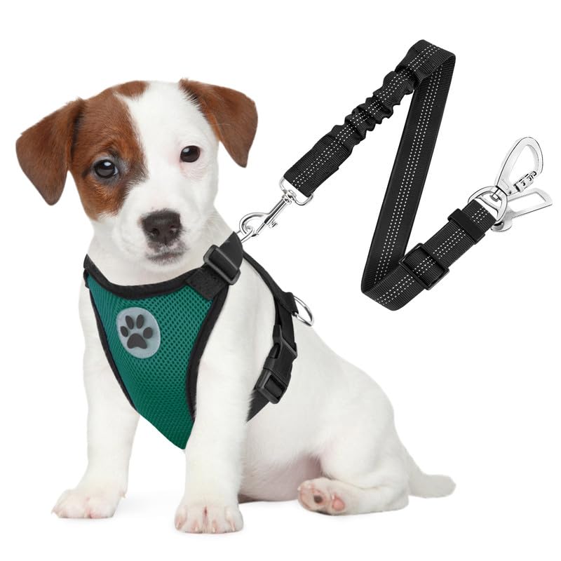 SlowTon Breathable Dog Car Harness and Seat Belt Tether