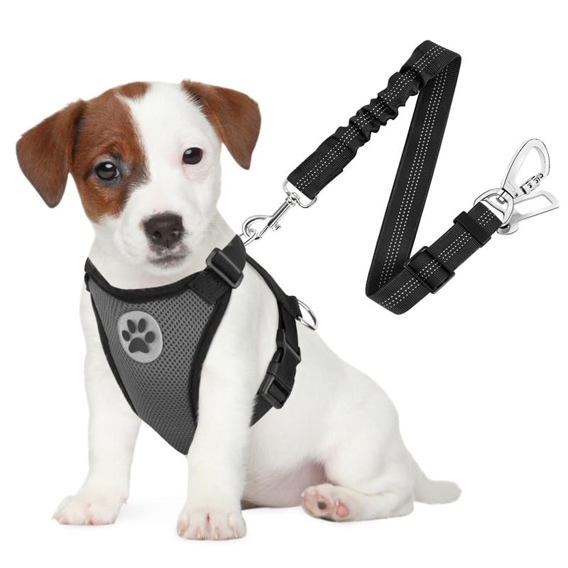 SlowTon Breathable Dog Car Harness and Seat Belt Tether