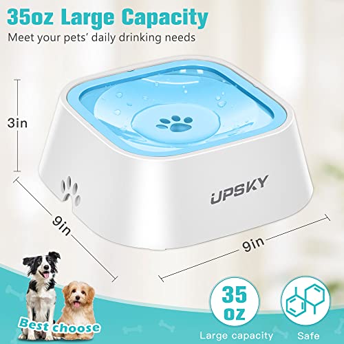 UPSKY No-Spill Pet Water Bowl, Slow Water Feeder, No-Slip Pet Water Dispenser 35oz Feeder Bowl