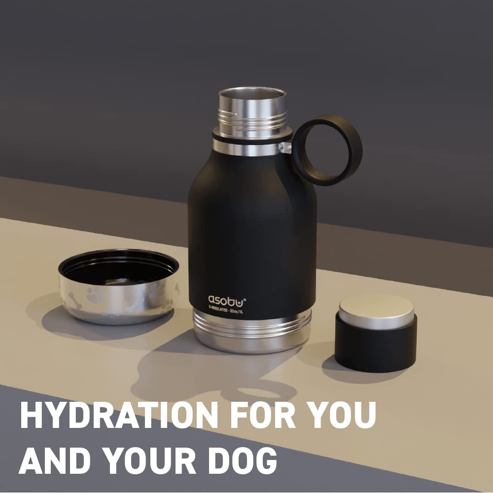 Asobu Buddy Insulated Dog Water Bottle with Storage Bowls