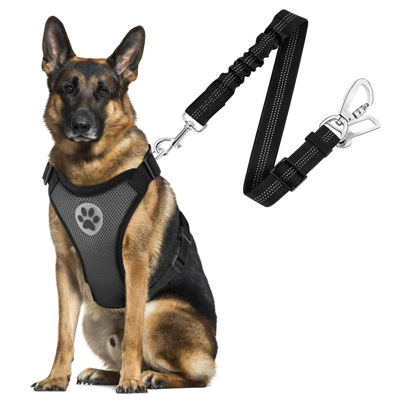 SlowTon Breathable Dog Car Harness and Seat Belt Tether
