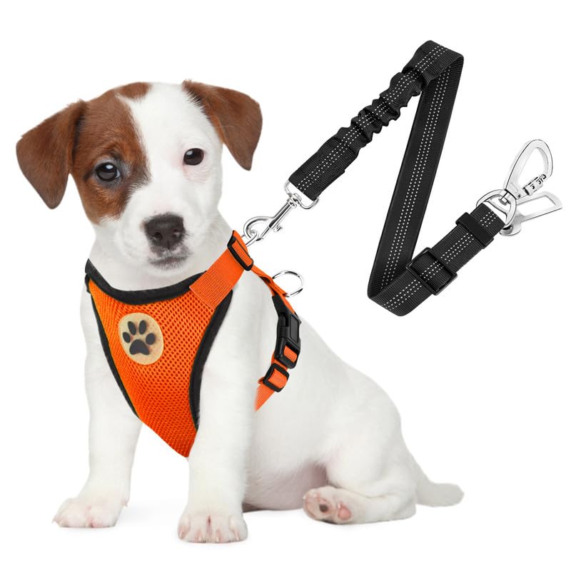 SlowTon Breathable Dog Car Harness and Seat Belt Tether