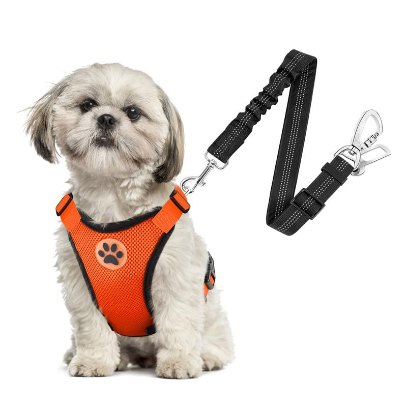 SlowTon Breathable Dog Car Harness and Seat Belt Tether
