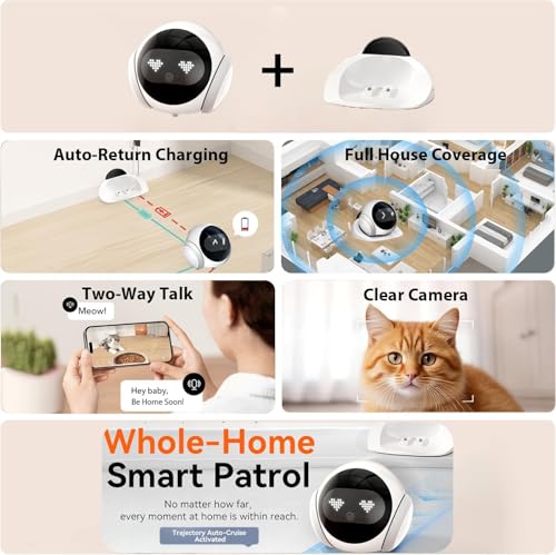 1080P Mobile Pet Camera Robot with Two-Way Audio