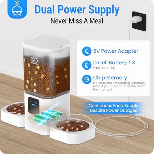 Frienhund Automatic Cat Feeder: Automatic Dog Feeder-7L Auto Cat Food Dispenser