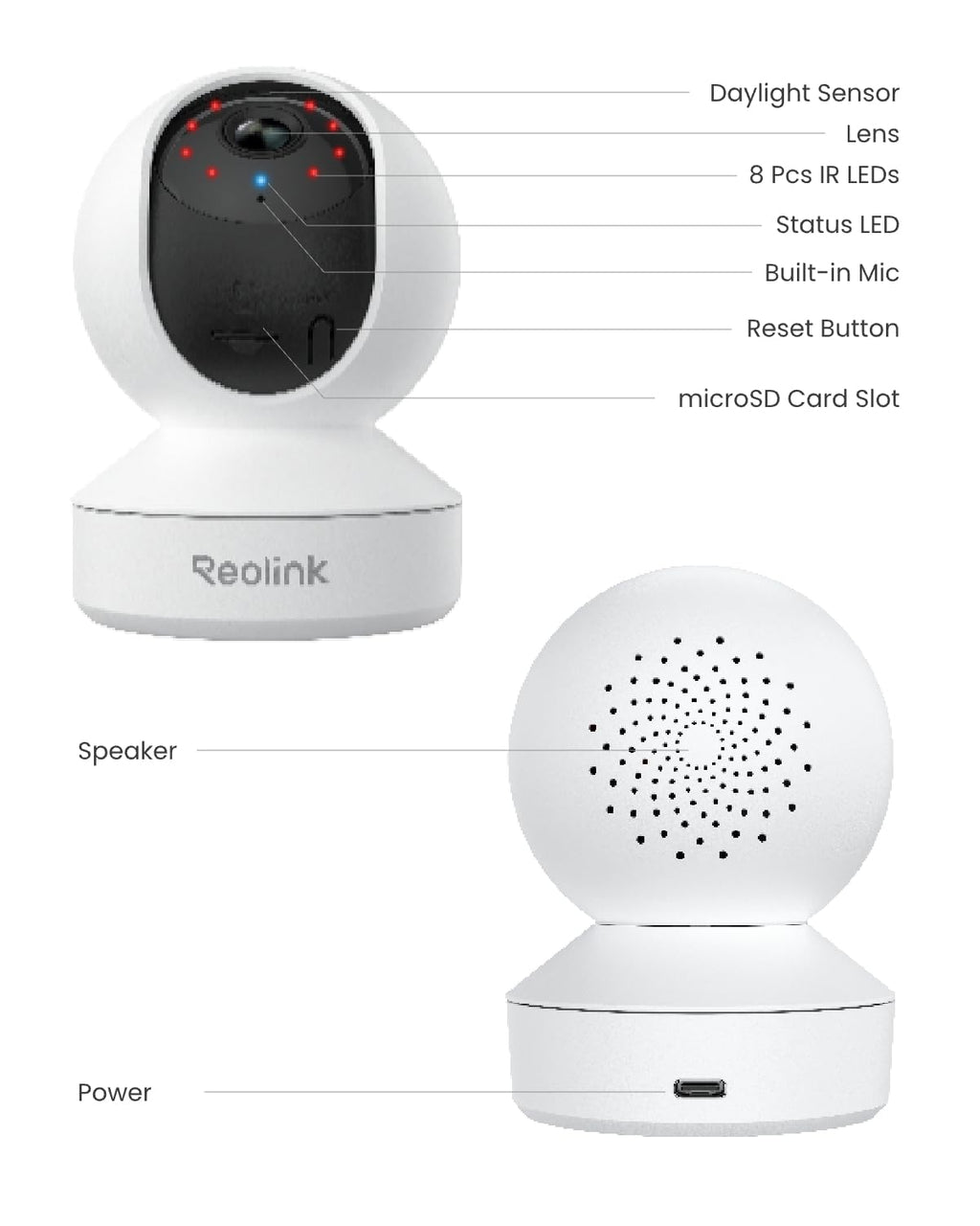 REOLINK 2K Indoor Camera, E1 Plug-in 2.4G WiFi Security Camera Wireless for Baby/Pet Monitor with Phone app, 360 Degree Pet Camera with Person/Pet Detection, Night Vision, 2-Way Audio, Local Storage