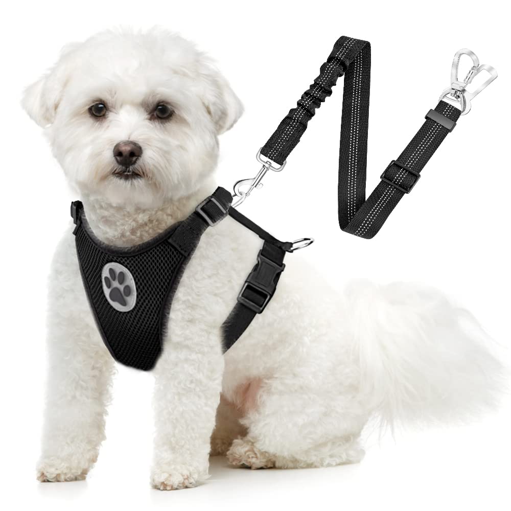 SlowTon Breathable Dog Car Harness and Seat Belt Tether
