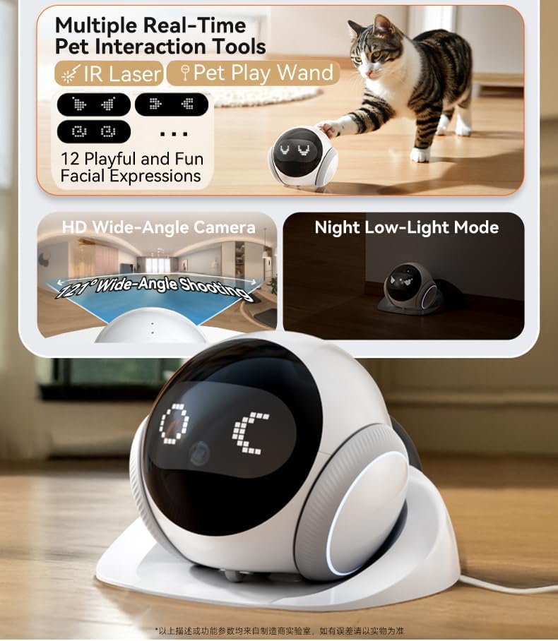 1080P Mobile Pet Camera Robot with Two-Way Audio