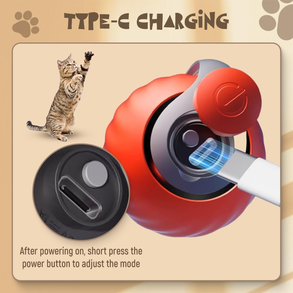 AULCTR Speedy 3.0 Rechargeable Rolling Tail Cat Toy