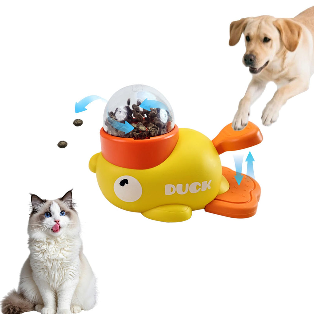 Interactive Duck Treat Puzzle Feeder for Cats and Small Dogs