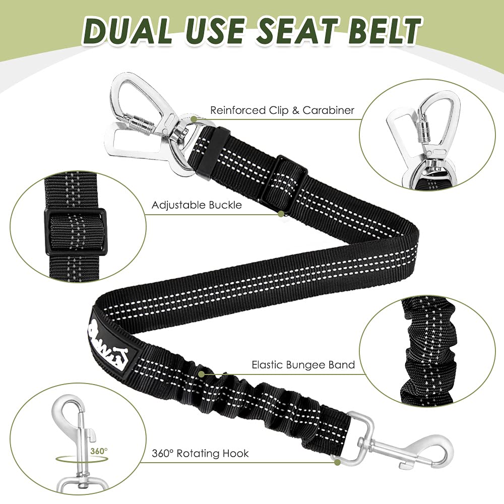 SlowTon Breathable Dog Car Harness and Seat Belt Tether