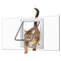 Cat Door for Window, Safety Cat Window with 4 Way Lock, Pet Friendly Window Cat Door Insert, Ease of Installation, Magnetic Closure, Weatherproof Design