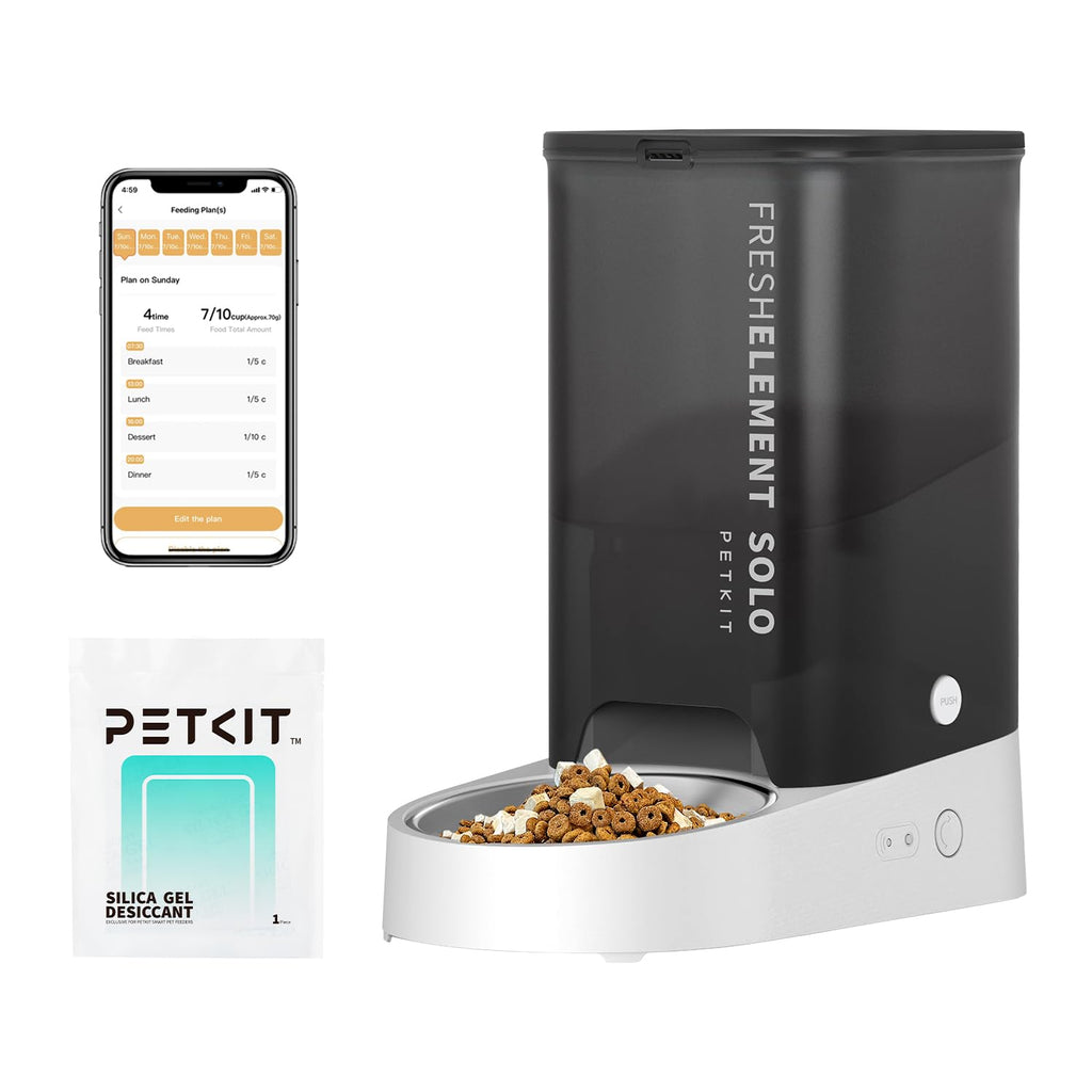 PETKIT Automatic Cat Feeder, 2.4G WiFi Automatic Dog Feeder, App Control Pet Food Dispenser with Triple Fresh-Lock System, Up to 10 Meals Per Day, Schedule Feeding, Food Shortage Alert