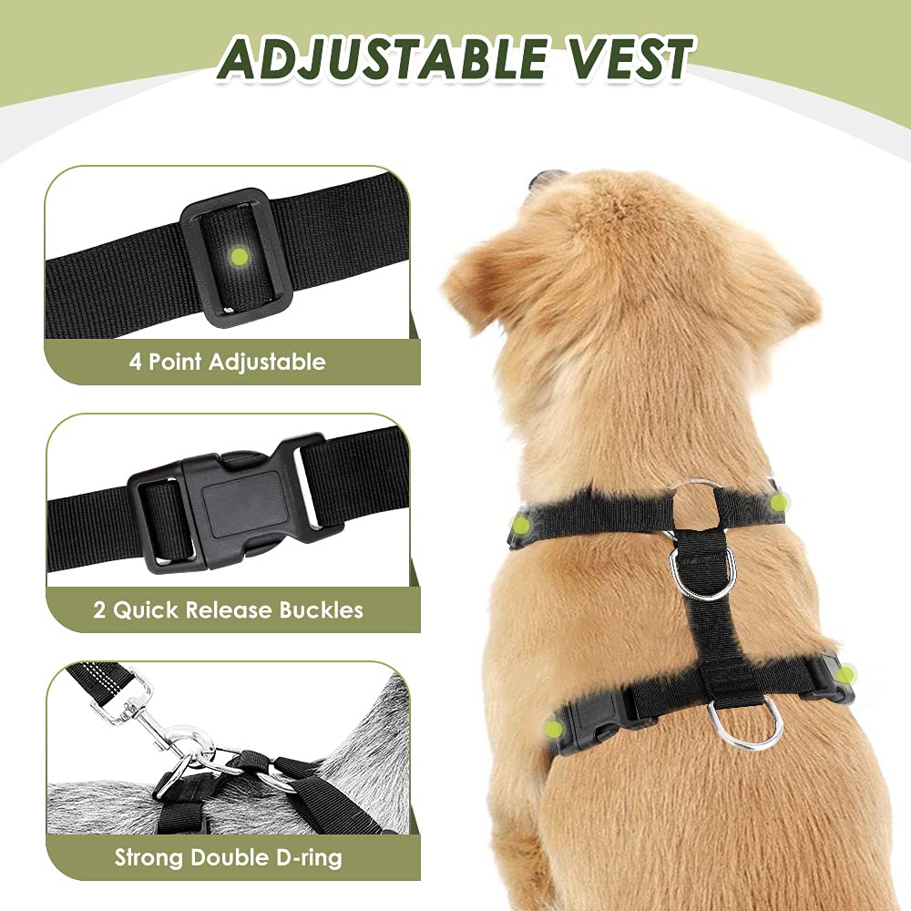 SlowTon Breathable Dog Car Harness and Seat Belt Tether