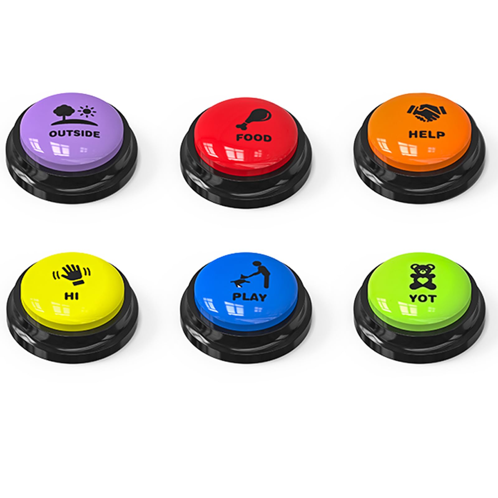 Acools Dog Communication Buttons with 30s Voice Recording, Waterproof Anti-Slip Mat & Scene Stickers
