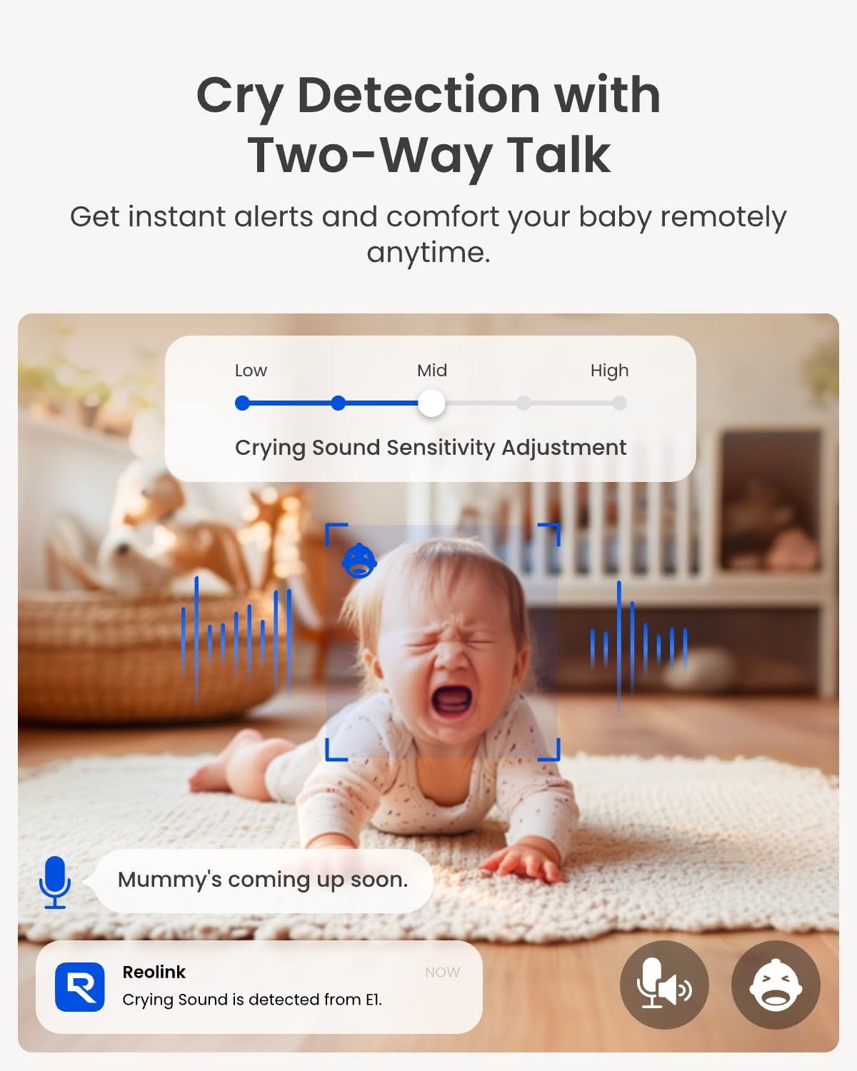 REOLINK 2K Indoor Camera, E1 Plug-in 2.4G WiFi Security Camera Wireless for Baby/Pet Monitor with Phone app, 360 Degree Pet Camera with Person/Pet Detection, Night Vision, 2-Way Audio, Local Storage