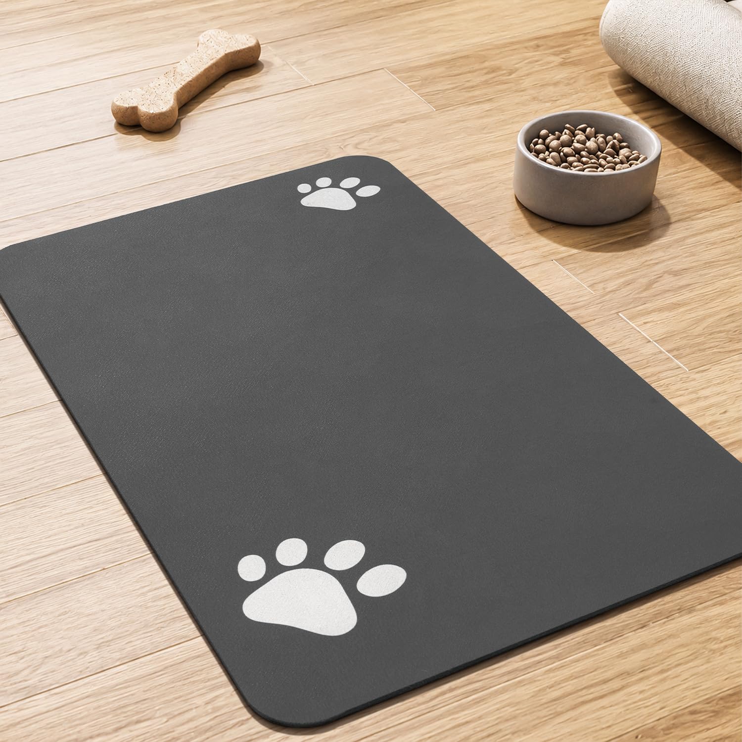 PADOOR Absorbent Pet Feeding Mat for Food and Water Bowls