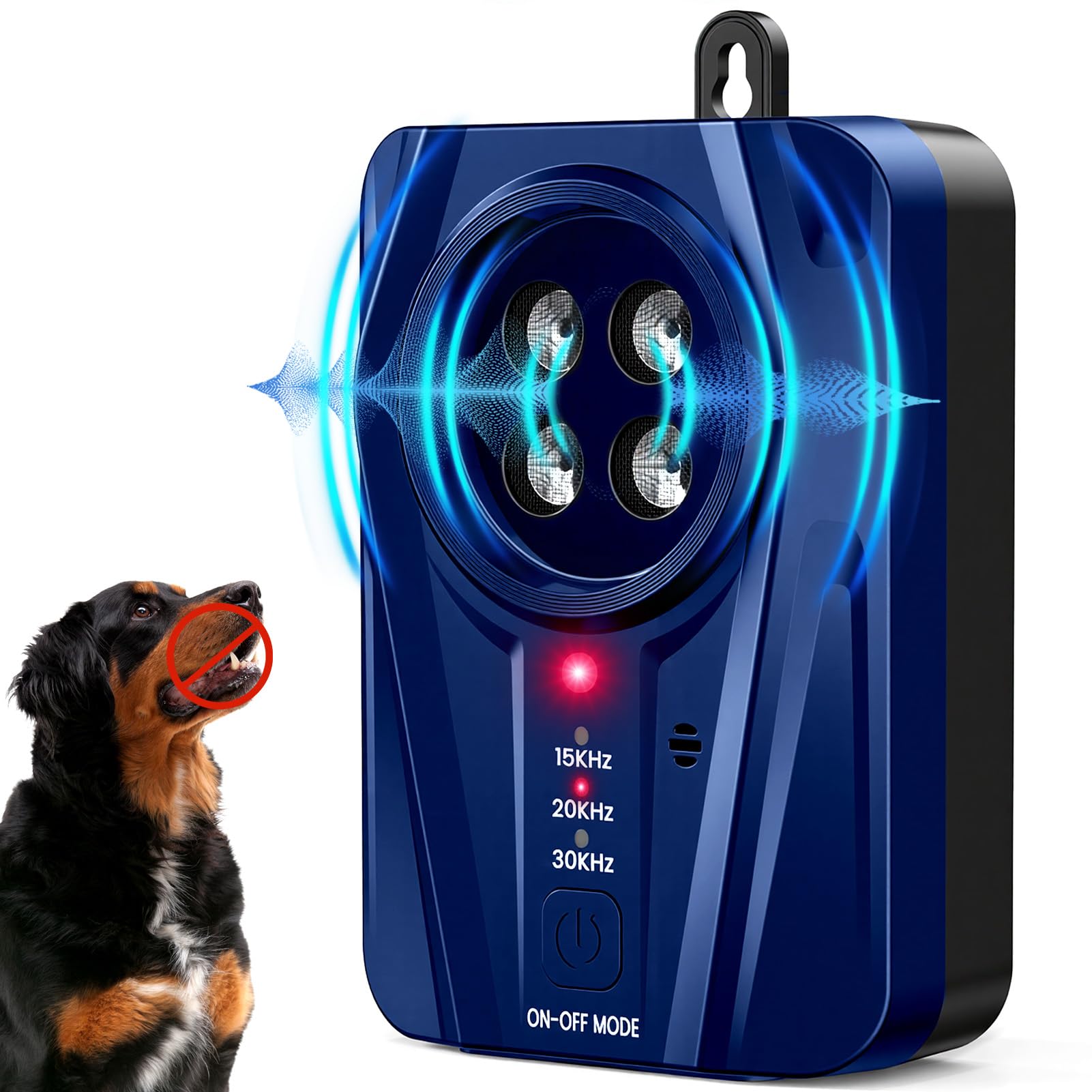 Queenmew Dog Bark Deterrent Devices, 3 Modes Ultrasonic Anti Barking Device for Dogs, Rechargble Barking Control Devices, Effective Stop Bark Box for Dog Training in Outdoor & Indoor