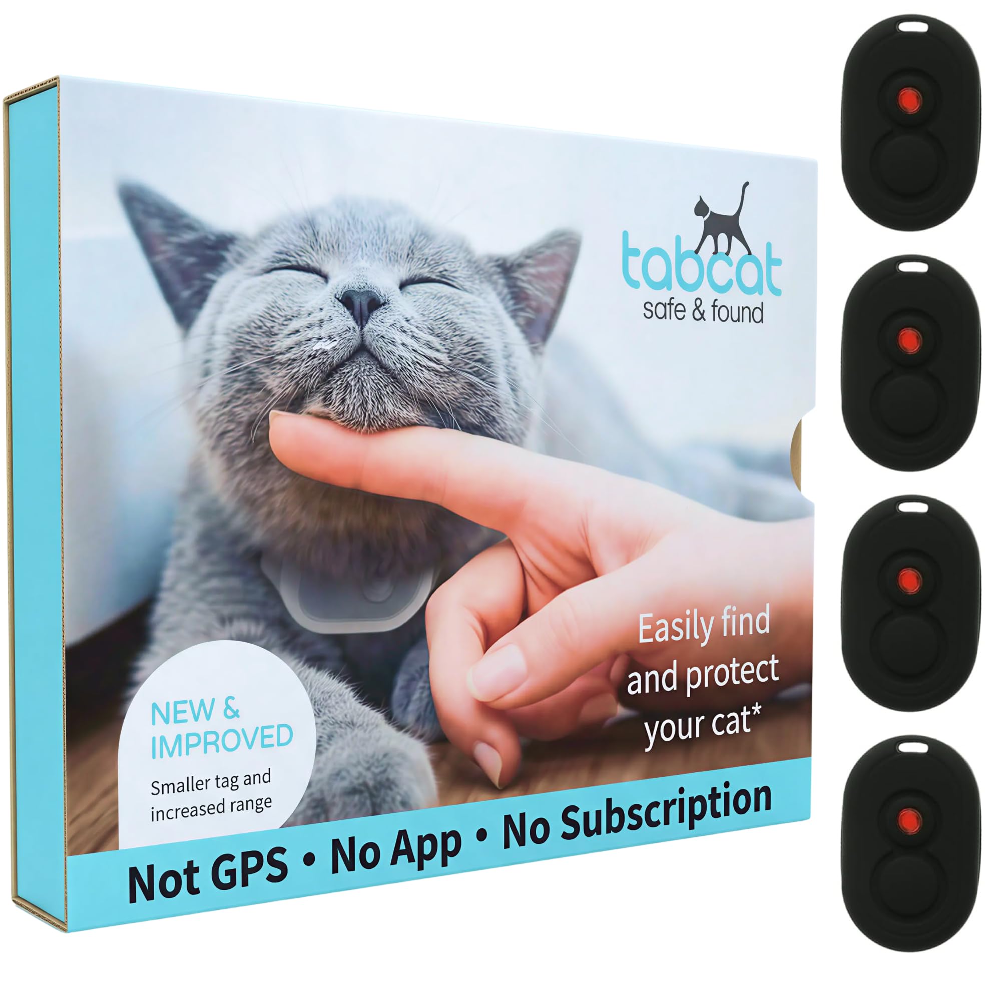Tabcat V2 Cat & Kitten Tracker - More Accurate Than GPS - No Monthly Fee or Subscription - Includes 2 Homing Tags - Small & Lightweight Tags Perfect to Find Indoor & Outdoor Cats