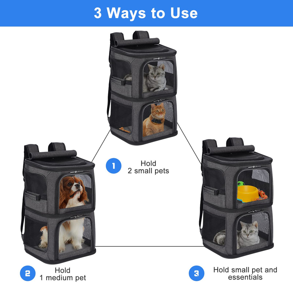 VOISTINO 2-in-1 Double Pet Carrier Backpack