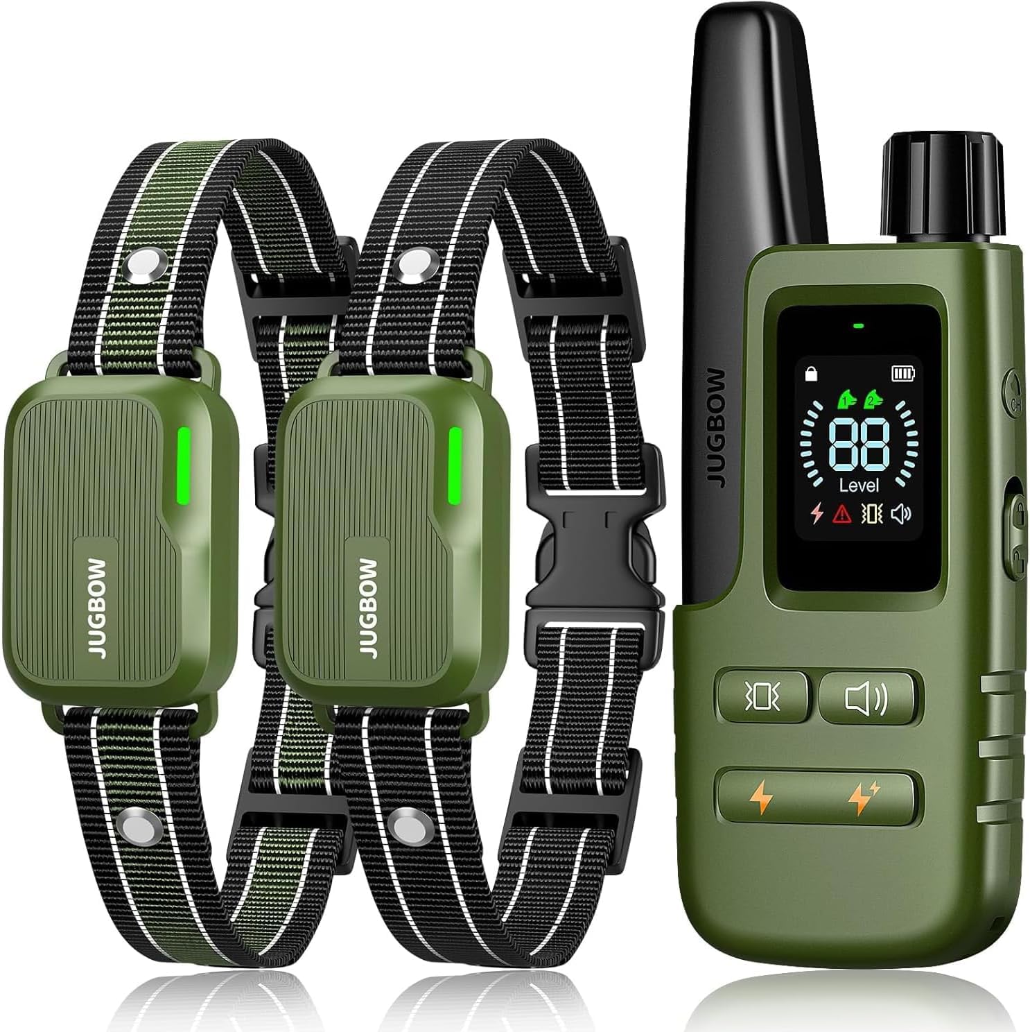 Jugbow Dog Shock Collar - 4500FT Dog Training Collar with Remote, IPX8 Waterproof Electric Dog Collar with 4 Training Modes, Security Lock, Rechargeable eCollar for 10-120lbs Small Medium Large Dogs