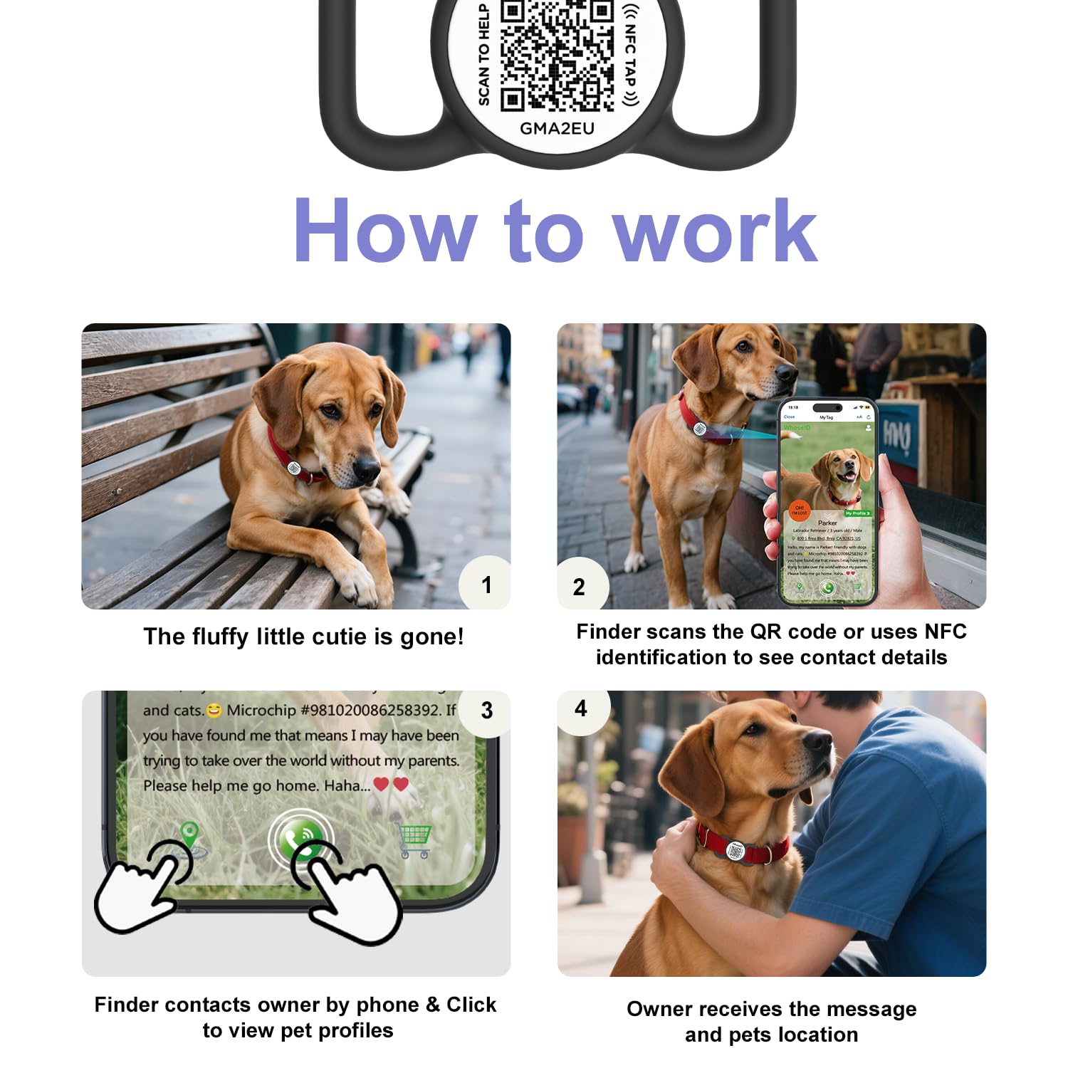 WhoseID Personalized QR Code and NFC Pet ID Tag