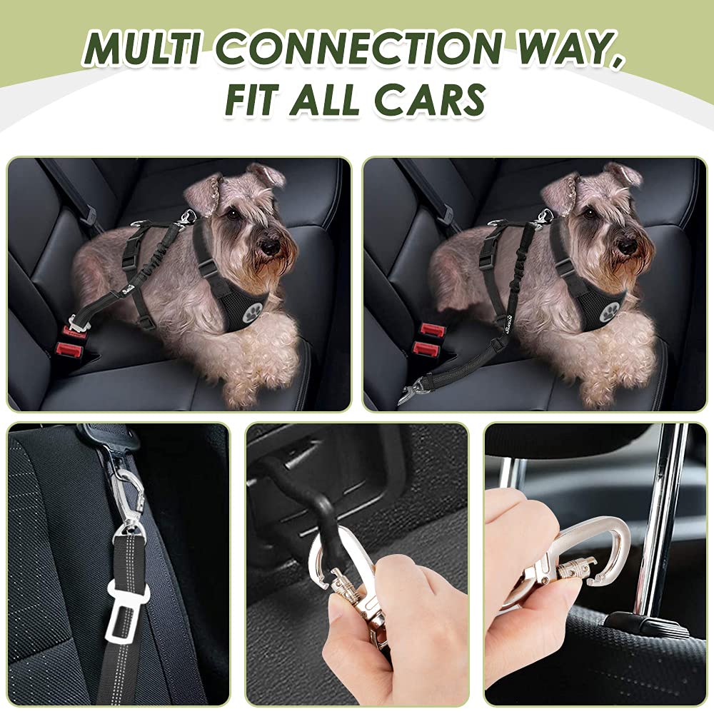 SlowTon Breathable Dog Car Harness and Seat Belt Tether