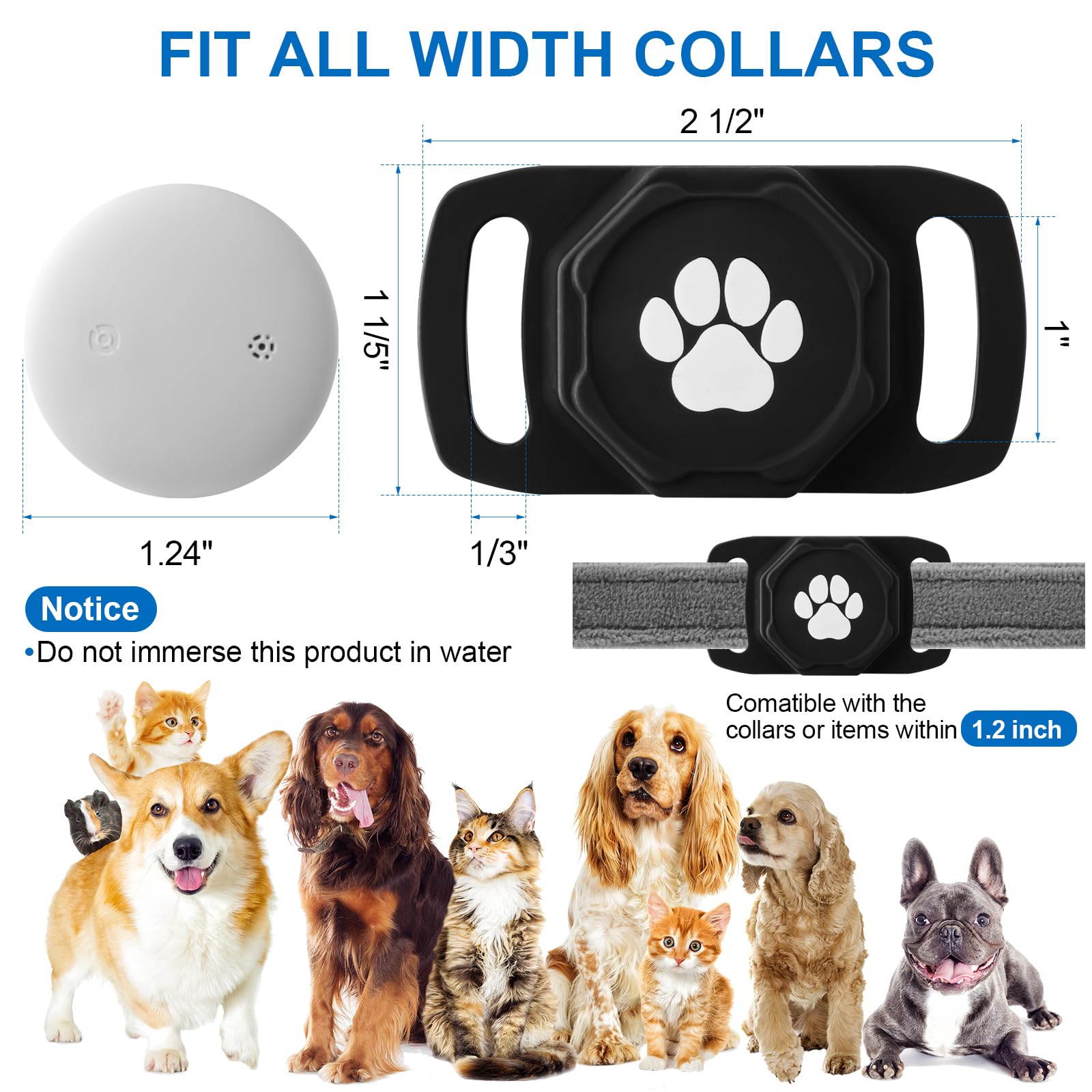 Smart Pet Tracker for Collar - Dog Trackers Pet Location Tracker with Holder