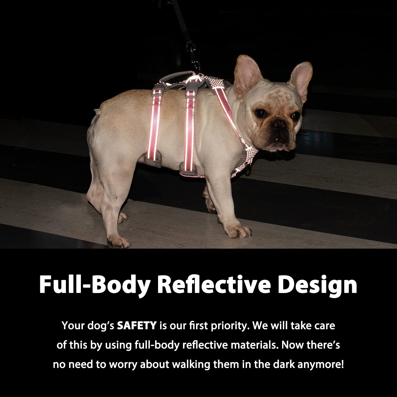 Huntboo Escape-Proof Reflective Dog Harness with Handle