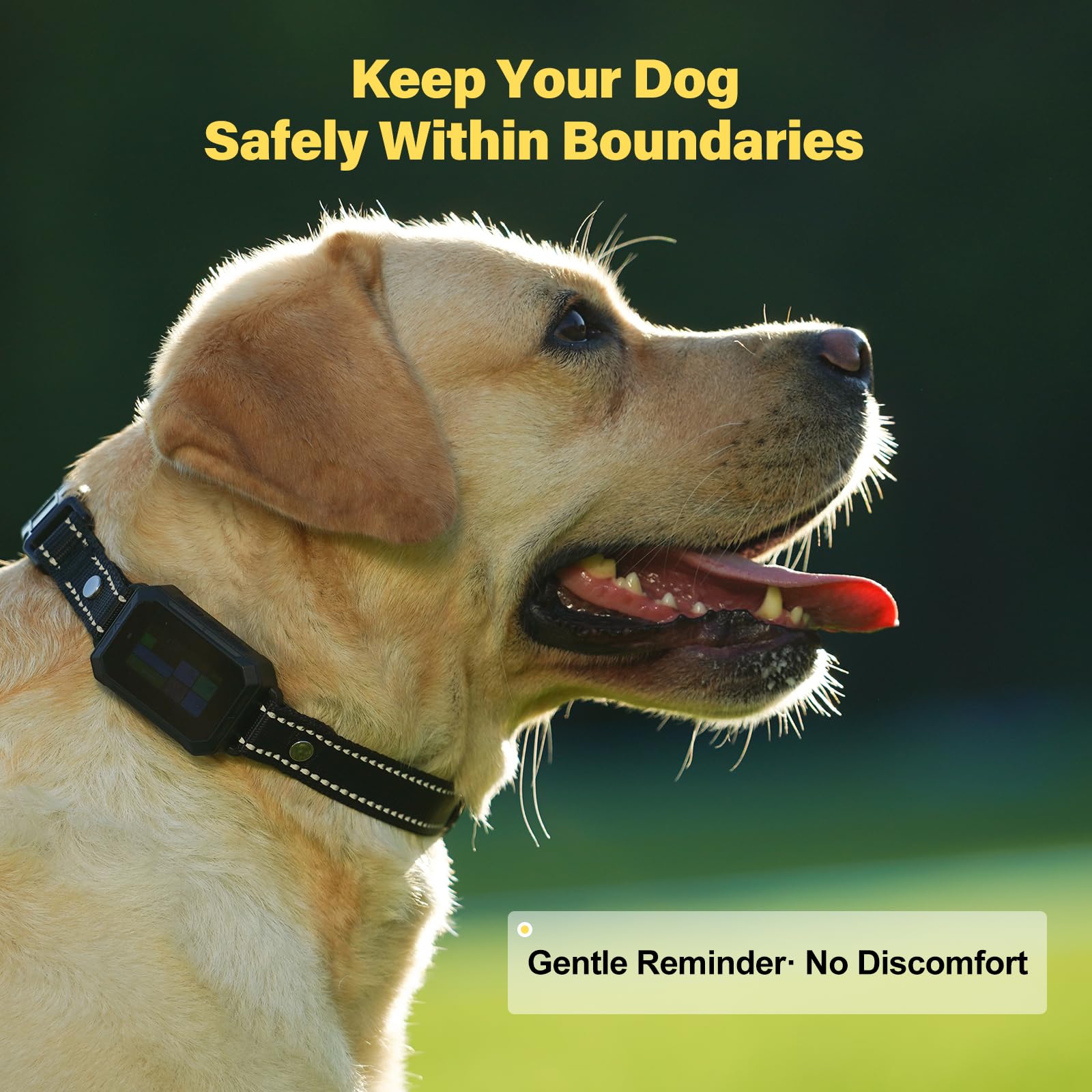 GPS Wireless Dog Collar Fence System - No Monthly Fee App Control, Custom Polygon Boundary & Remote Training, Free Phone Tracker for Up to 5 Pets, Virtual Electric Fence for Dogs