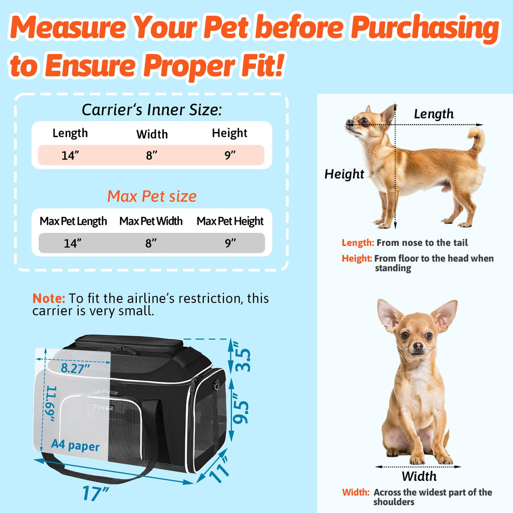 Petskd Top-Expandable Airline-Approved Small Pet Carrier