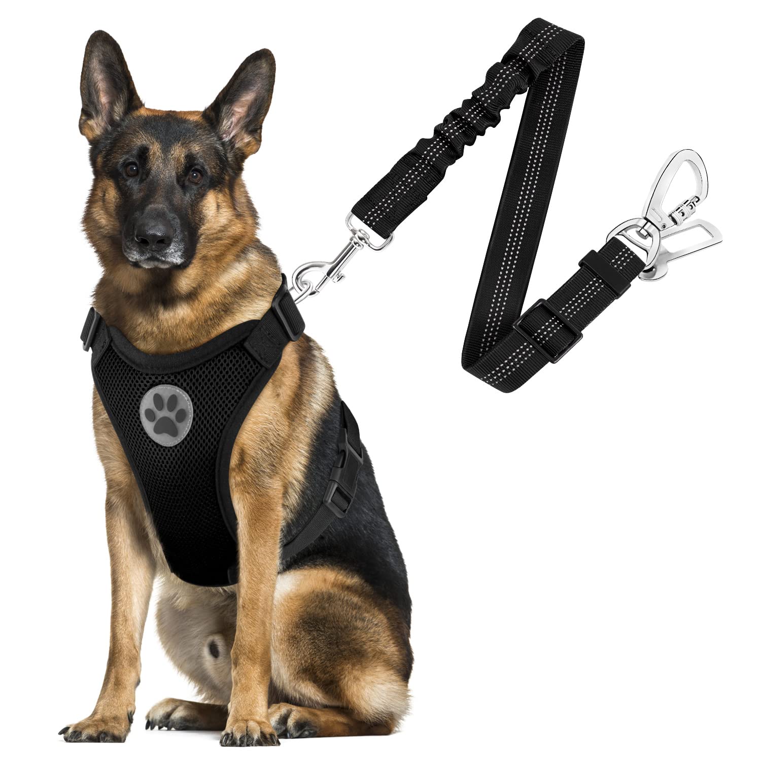 SlowTon Breathable Dog Car Harness and Seat Belt Tether