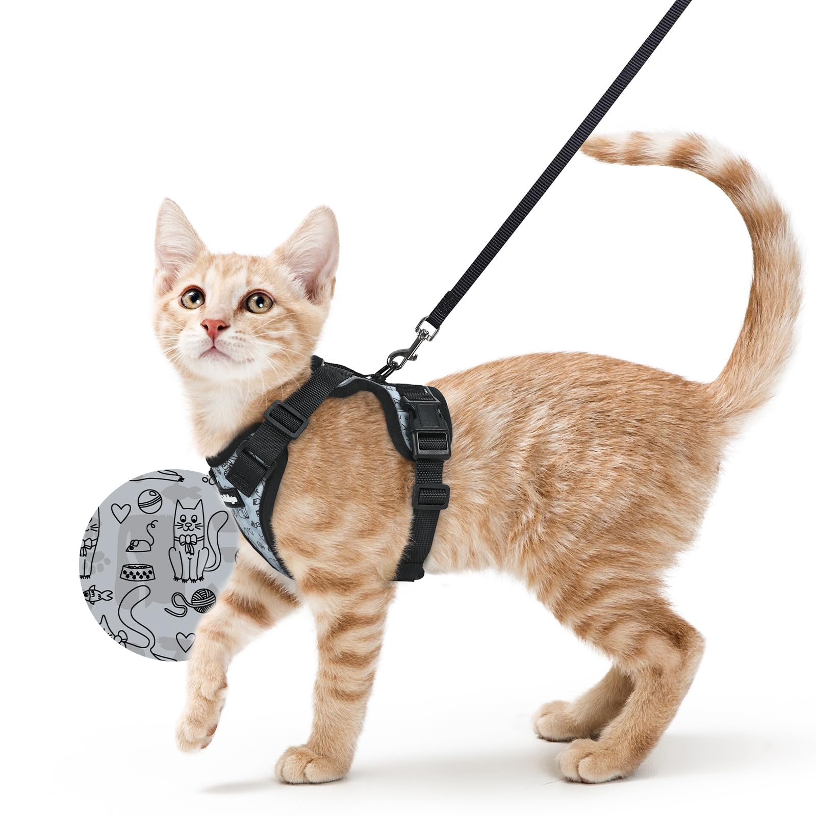 Rabbitgoo Adjustable Cat Harness and Leash Set