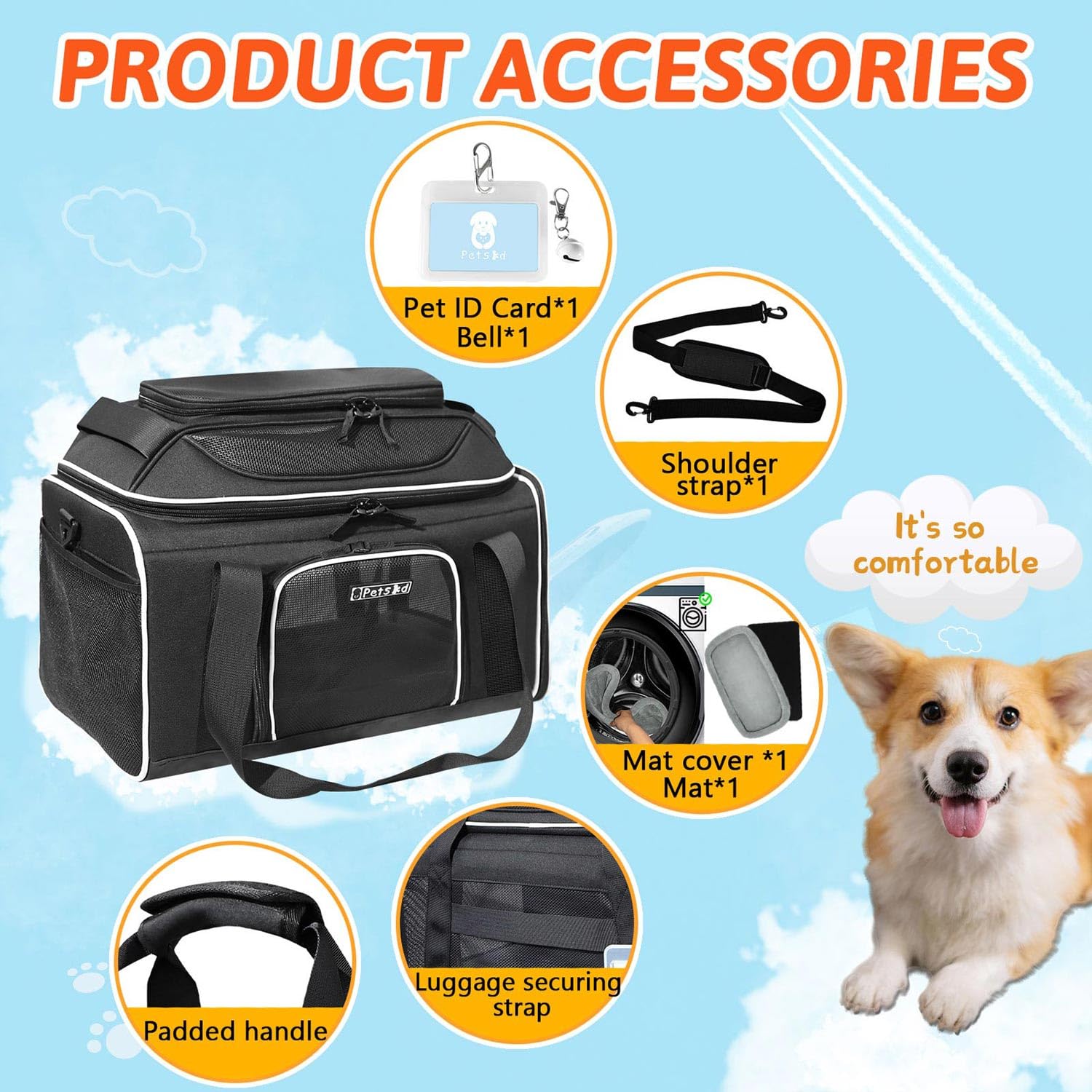Petskd Top-Expandable Airline-Approved Small Pet Carrier