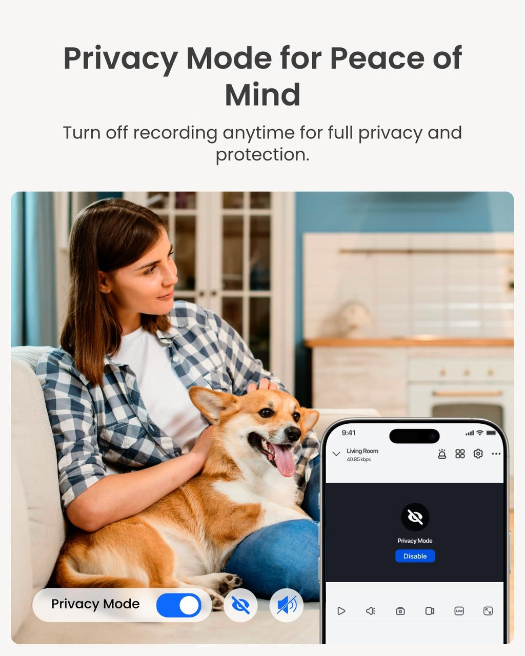 REOLINK 2K Indoor Camera, E1 Plug-in 2.4G WiFi Security Camera Wireless for Baby/Pet Monitor with Phone app, 360 Degree Pet Camera with Person/Pet Detection, Night Vision, 2-Way Audio, Local Storage