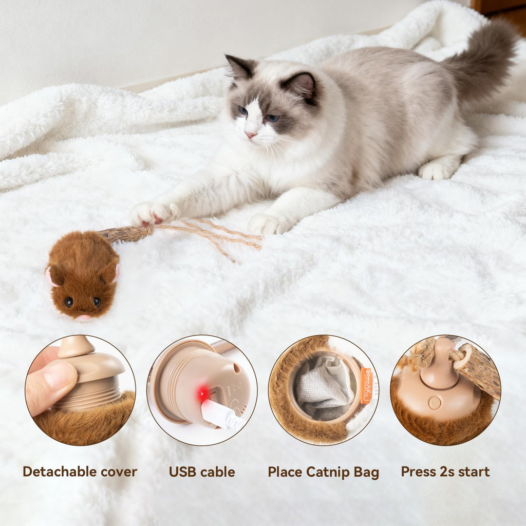 Migipaws MigiMouse 360° Rolling Interactive Cat Toy
