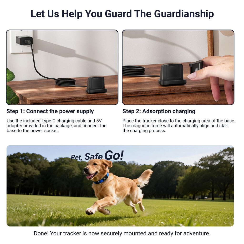 Charging Base for Dog Tracker - Compatible with Fi Series 3 GPS Tracker Smart Pet Collar Activity Monitor Replacement Magnetic Charger Station Adapter