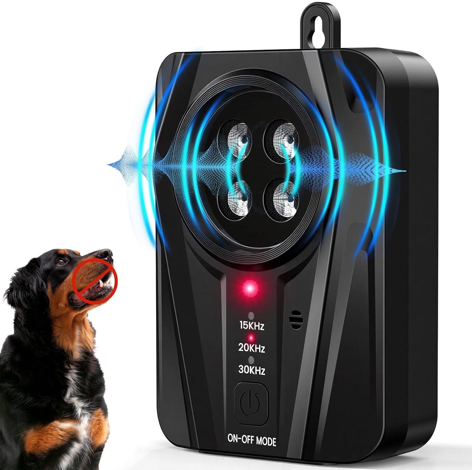 Queenmew Dog Bark Deterrent Devices, 3 Modes Ultrasonic Anti Barking Device for Dogs, Rechargble Barking Control Devices, Effective Stop Bark Box for Dog Training in Outdoor & Indoor