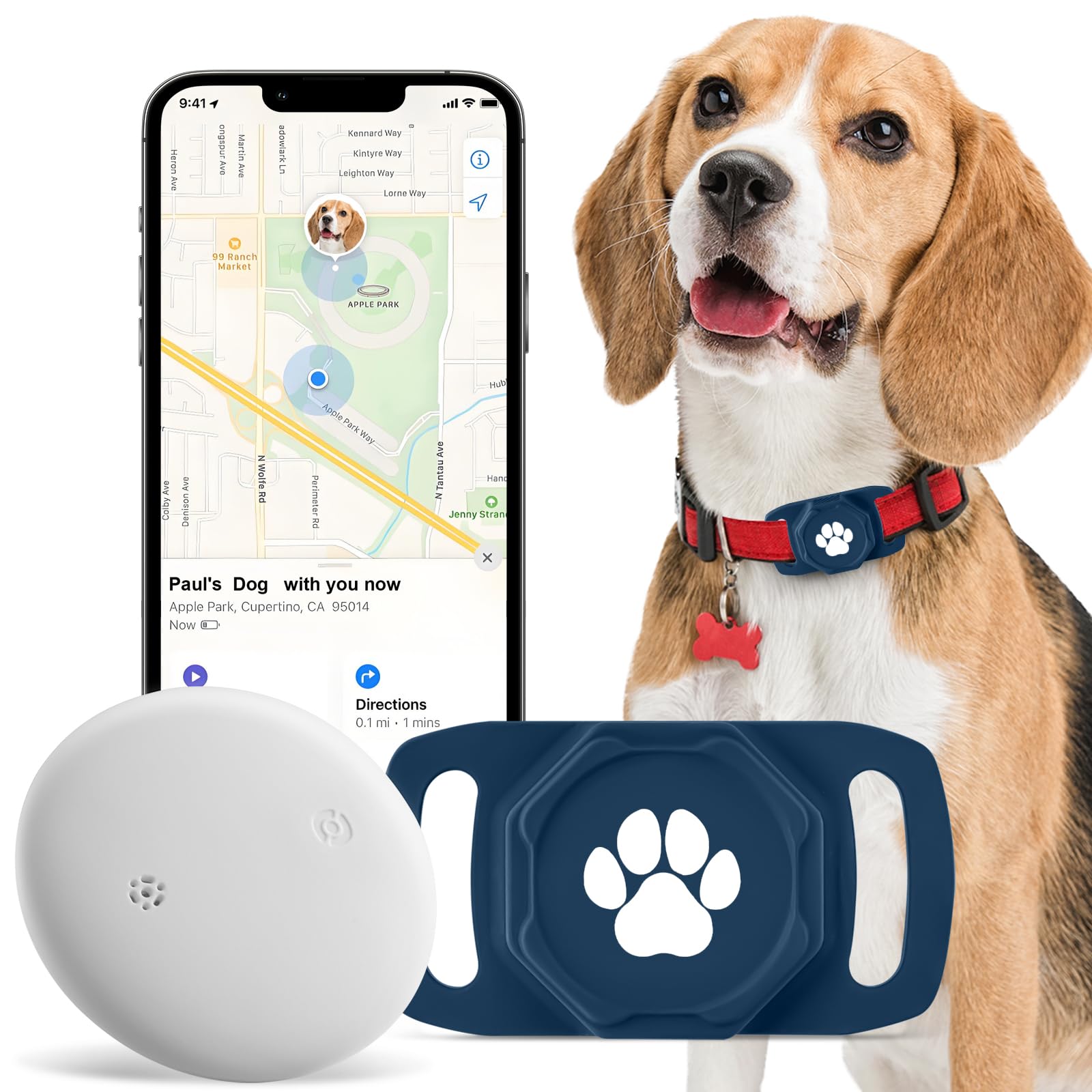 Smart Pet Tracker for Collar - Dog Trackers Pet Location Tracker with Holder